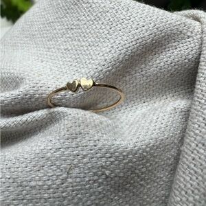 14k gold Catbird Twin  Hearts Ring 4.5
